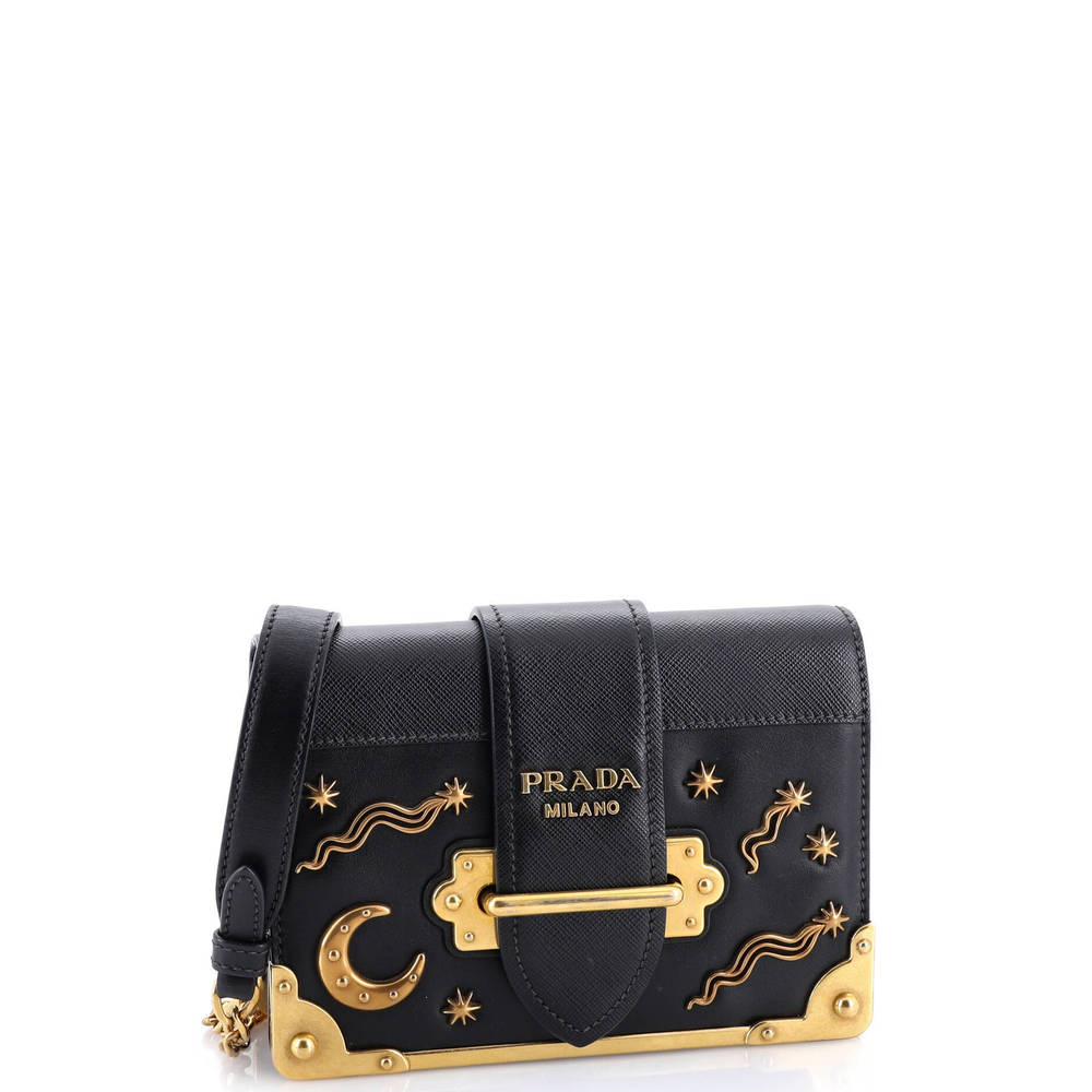 Prada Small Cahier Crossbody Bag Embellished Leather - Picture 2 of 7